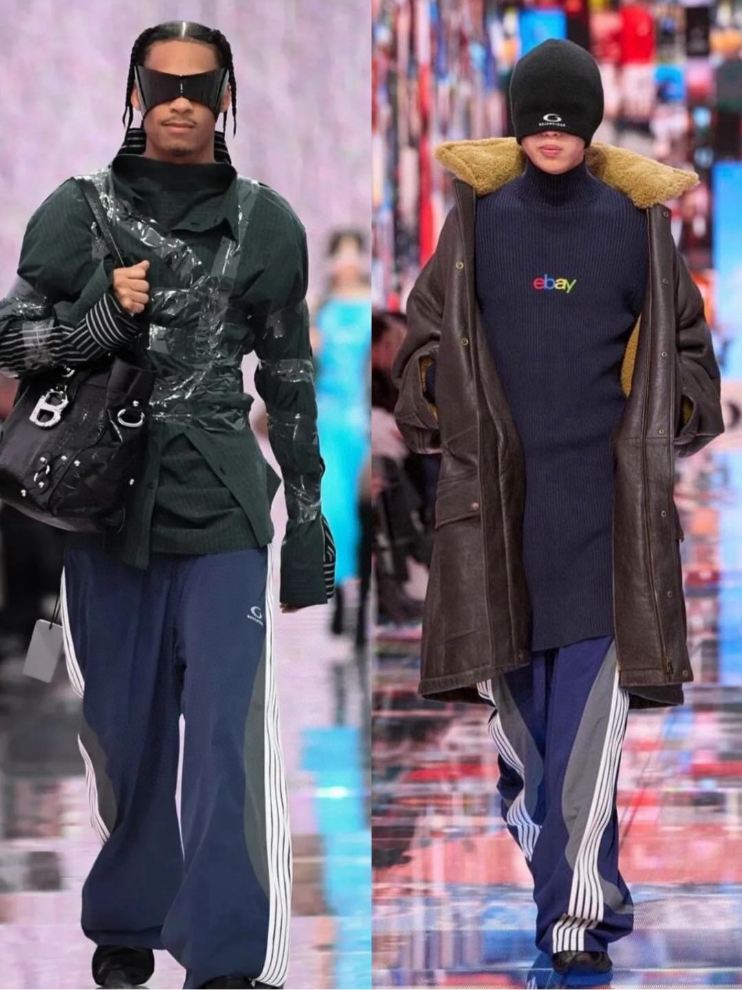 NIGO Balenciaga Men's And Women's Fall And Winter Splicing Loose Pockets Tight Waist Knit Loose Fit Sweatpants Pants #nigo74974