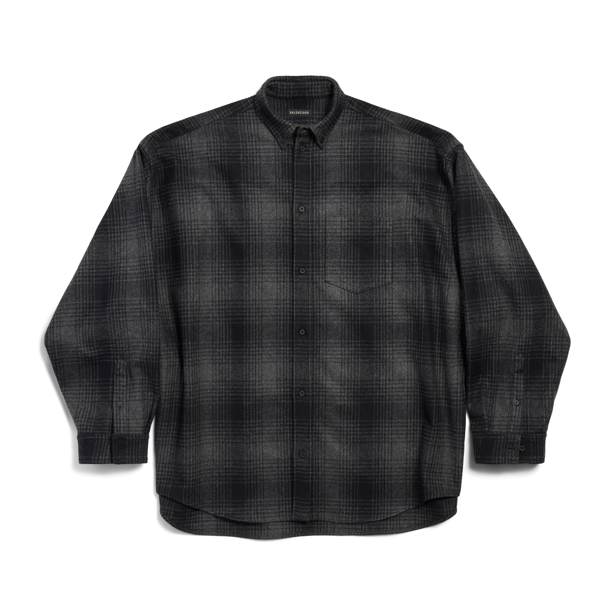 NIGO Balenciaga Men's Spring And Fall Black Plaid Lapel Single Breasted Long Sleeved Shirt #nigo74975