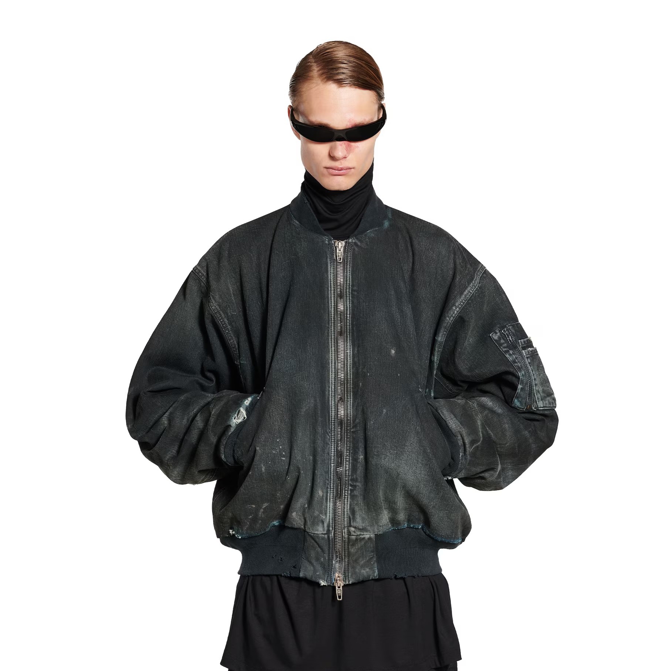 NIGO Balenciaga Men's Women's Spring And Autumn Washed And Old Loose Cotton Hole Breaking Long Sleeve Blue Bomber Jacket Ngvp #nigo9848