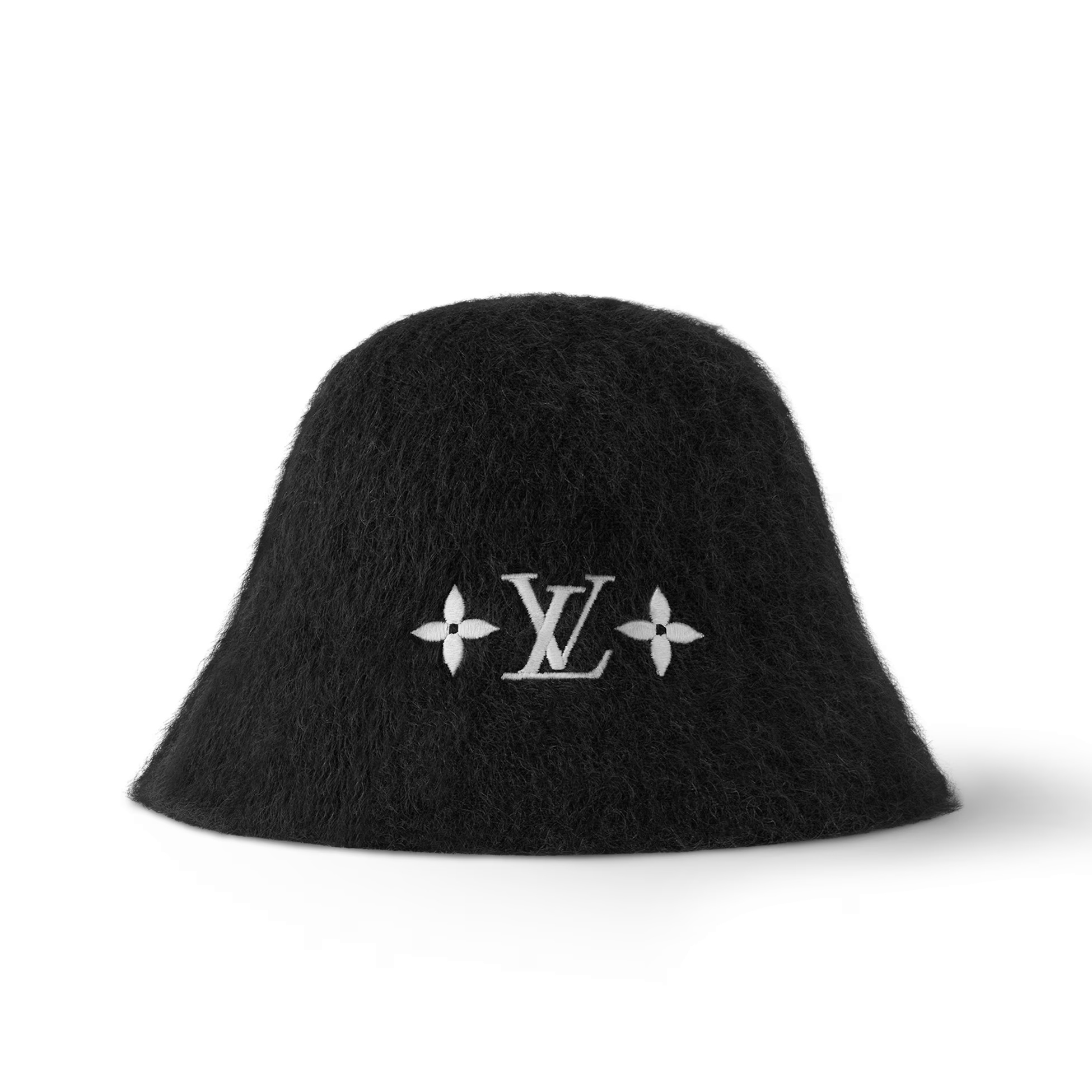 NIGO Louis Vuitton LV Fluffy Women's Autumn and Winter Solid Color Embroidered Logo Logo Mohair Fisherman's Hat Cap #nigo74912