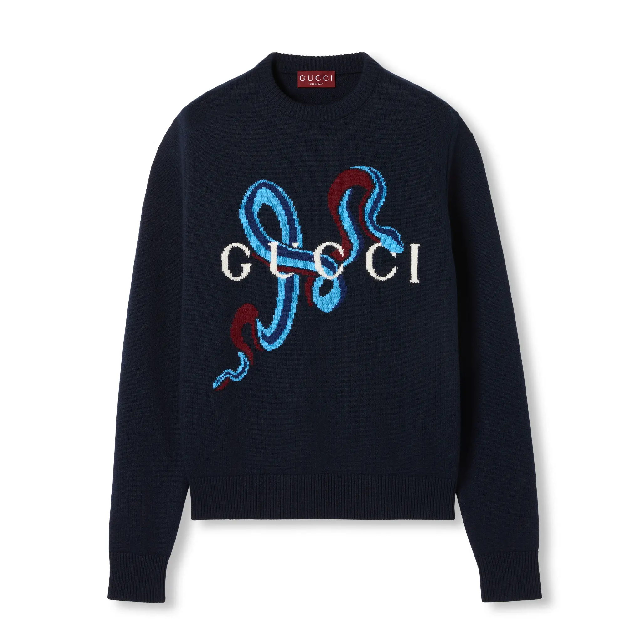 NIGO Gucci Men's Spring and Autumn Snake Pattern Printed Round Neck Long Sleeve Knitted Sweater #nigo74984