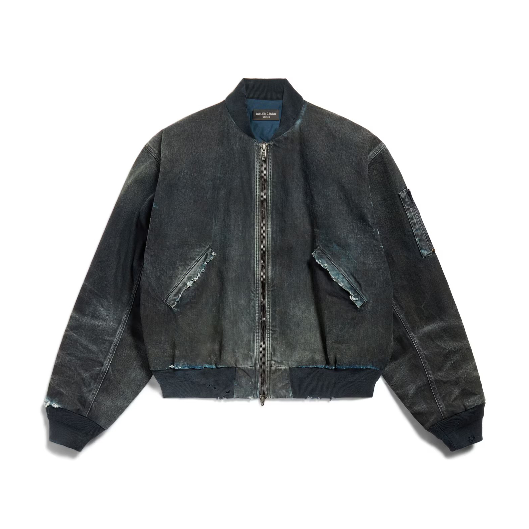 NIGO Balenciaga Men's Women's Spring And Autumn Washed And Old Loose Cotton Hole Breaking Long Sleeve Blue Bomber Jacket Ngvp #nigo9848