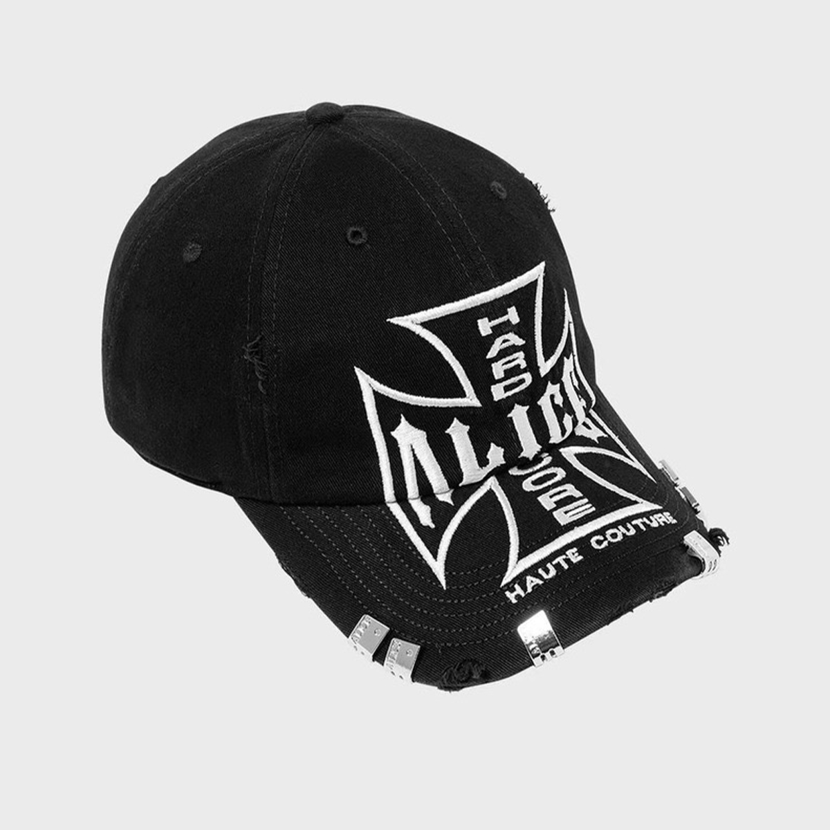 NIGO Alice Hollywood Double Brim Cap Embroidered Do-over Double Brim Cap Black And White Destruction Duck Tongue Baseball Cap High Street Fashion Ngvp #nigo9867