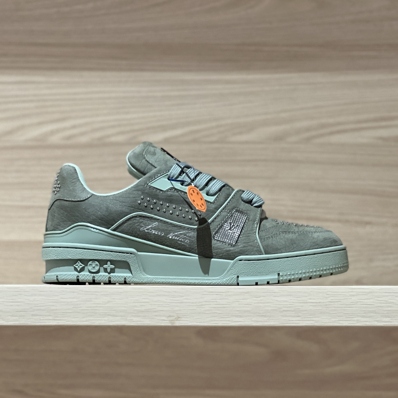 NIGO Louis Vuitton LV Trainer Men's Round Toe Colorblock Leather Lace-Up Low Top Board Shoes #nigo74983