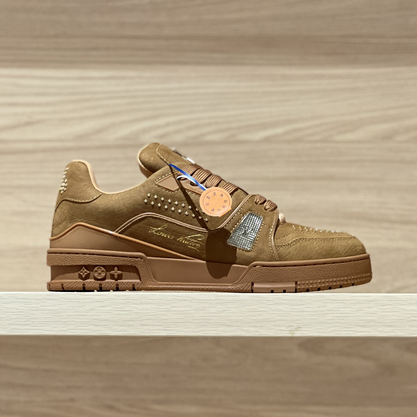 NIGO Louis Vuitton LV Trainer Men's Round Toe Colorblock Leather Lace-Up Low Top Board Shoes #nigo74983