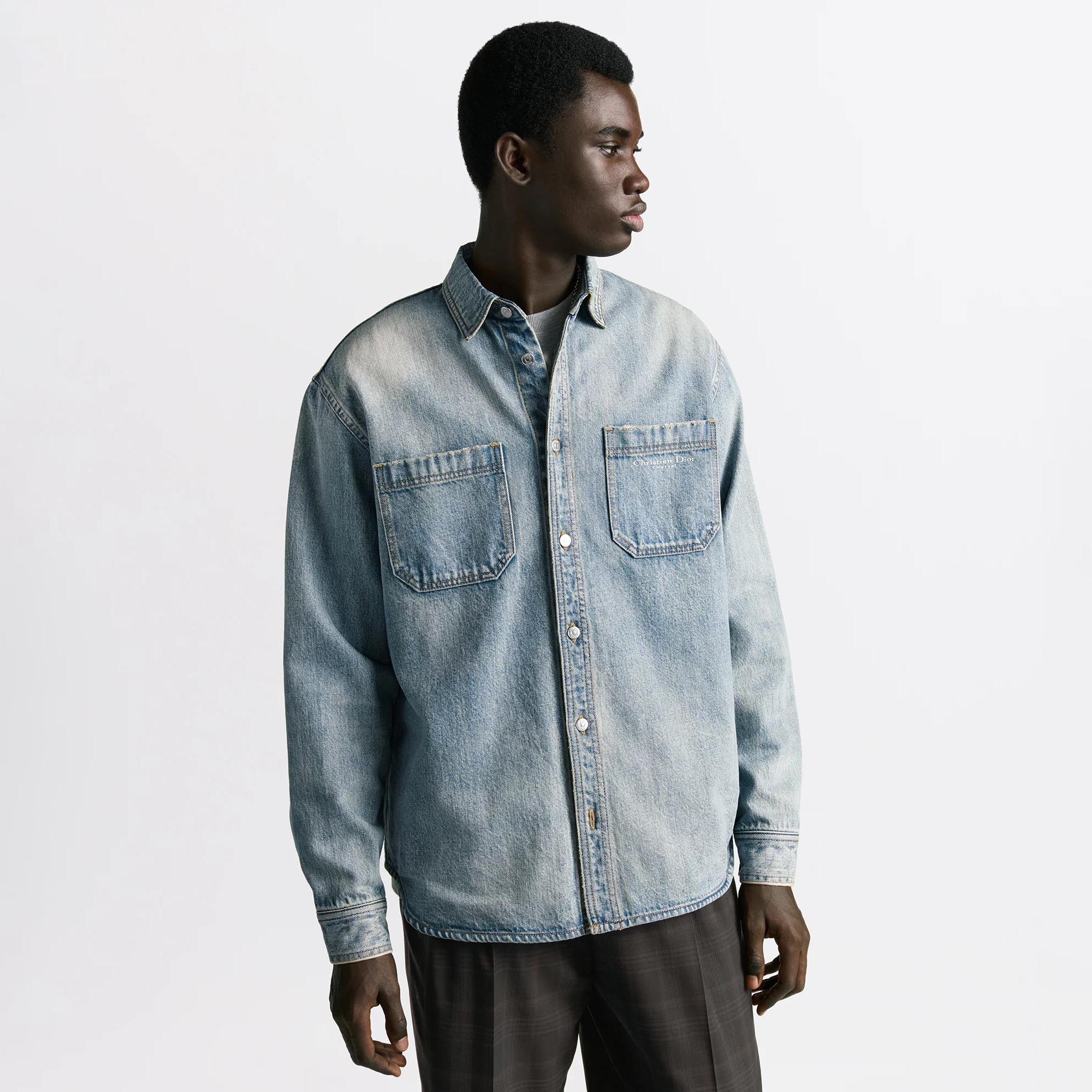 NIGO Dior Men's Spring And Fall Solid Color Embroidered Letters Single Breasted Long Sleeved Denim Jacket Jeans Pants Set Suit #nigo74986