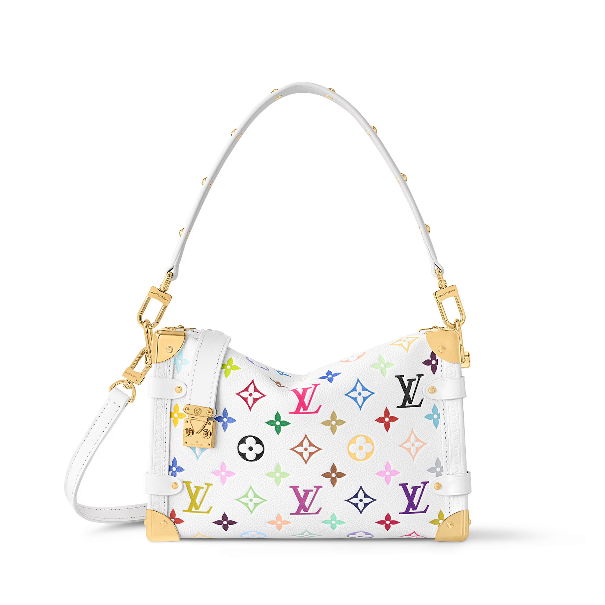 NIGO Louis Vuitton LV X TM Side Trunk Women's Detachable Adjustable Shoulder Strap Colorful Logo Printed Cowhide Leather Single Shoulder Slanting Handbag Bag Bags #nigo74988