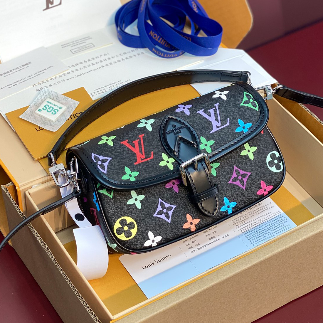 NIGO Louis Vuitton LV x TM NANO DIANE Women's Metal Parts Magnetic Closure Colorful Logo Printing Coating Canvas With Cowhide Trim Shoulder Handbag Bag Bags #nigo74994