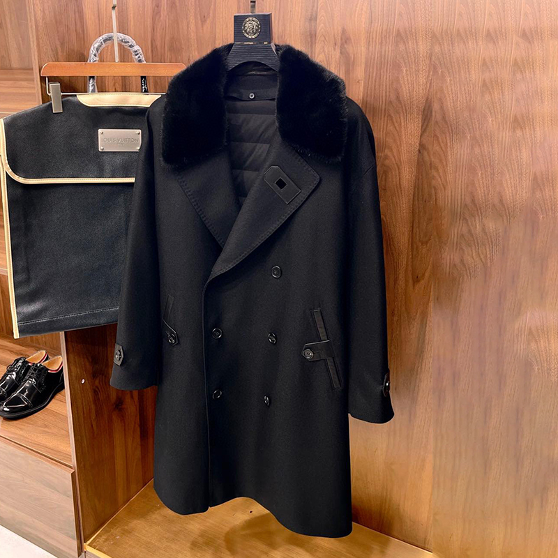 NIGO Louis Vuitton Men's Fall And Winter Mink Fur Collar Casual Down Jacket With Multiple Pockets Long Coat Ngvp #nigo9873