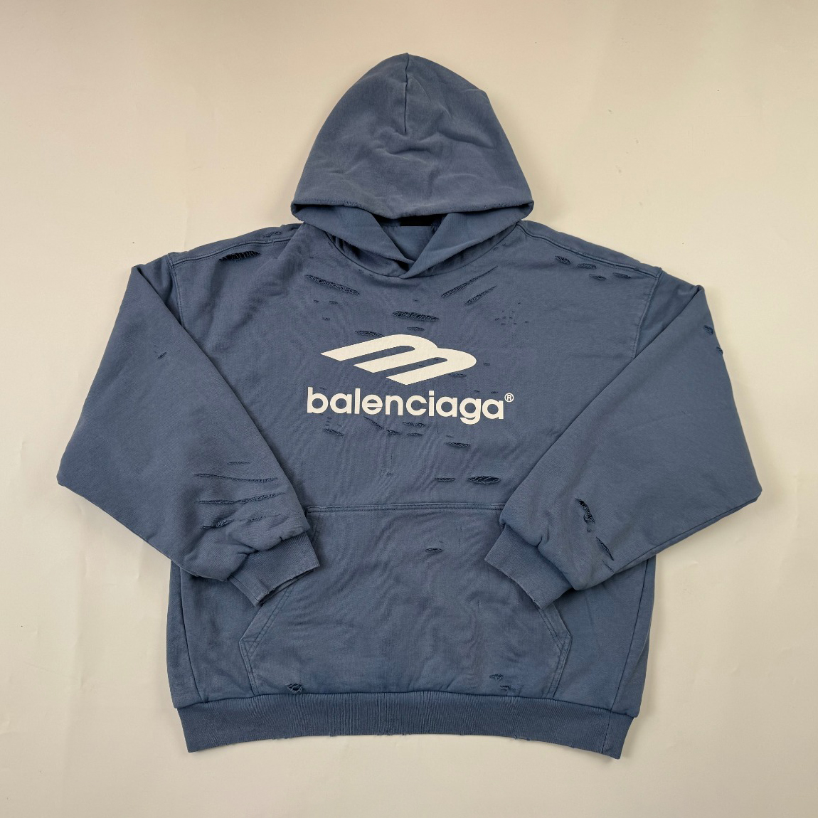 NIGO Balenciaga Men's And Women's Spring And Autumn Solid Color Letters Printed Hole Long-sleeved Hooded Sweatshirt #nigo75118