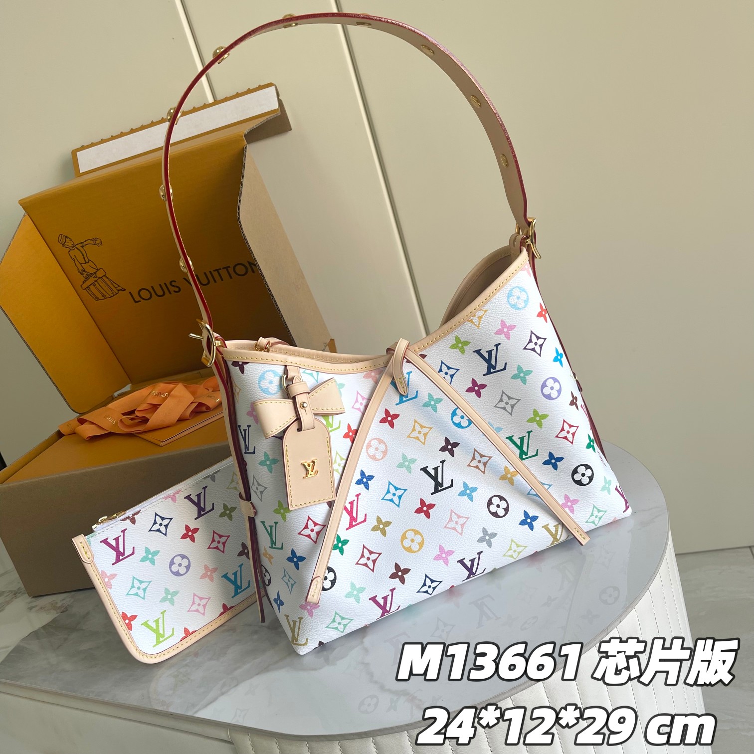 NIGO Louis Vuitton LV x TM CARRYALL Women's Detachable Adjustable Shoulder Strap Colorful Logo Printed Coated Canvas Tote Shoulder Bag Bags #nigo74993