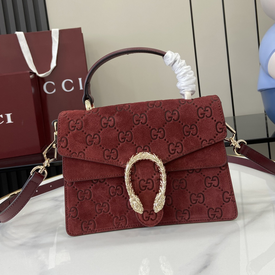 NIGO Gucci Women's Solid Color Tiger Head Lock Buckle Suede Handheld Crossbody Shoulder Bag Bags #nigo75132