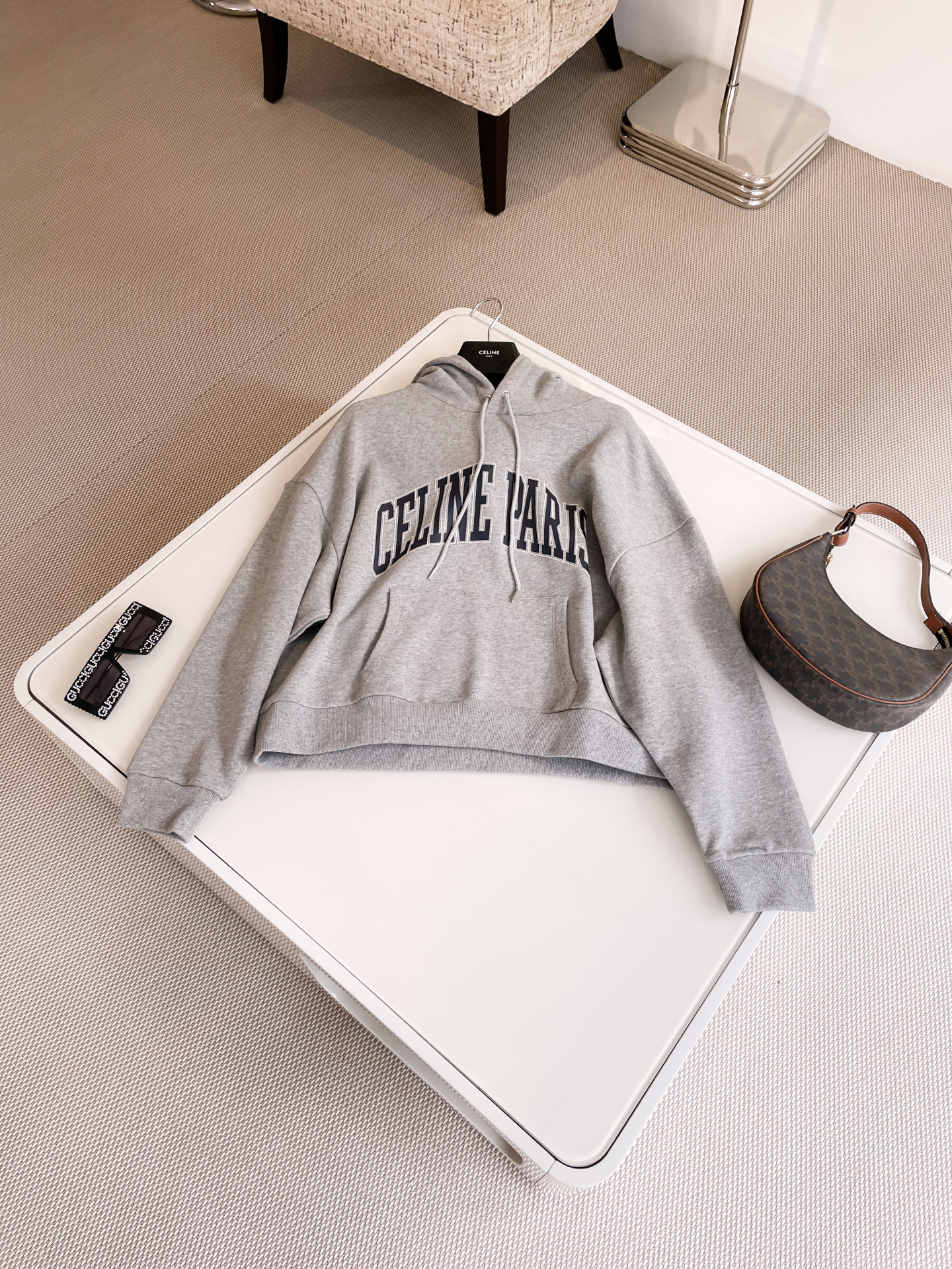 NIGO Celine Women's Spring and Autumn Solid Color Letter Printed Loose Hooded Pullover Long Sleeve Sweatshirt #nigo74999
