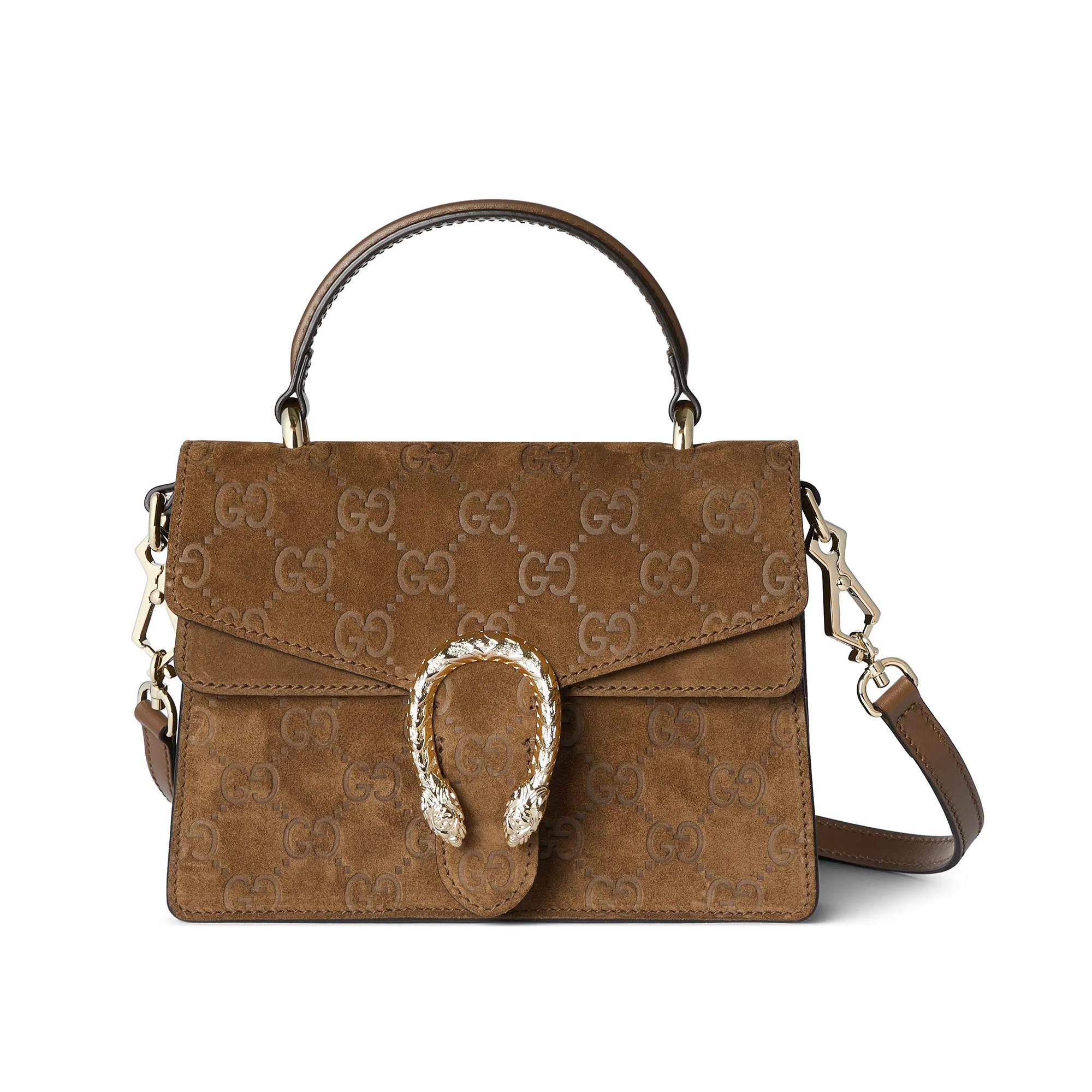 NIGO Gucci Women's Solid Color Tiger Head Lock Buckle Suede Handheld Crossbody Shoulder Bag Bags #nigo75132