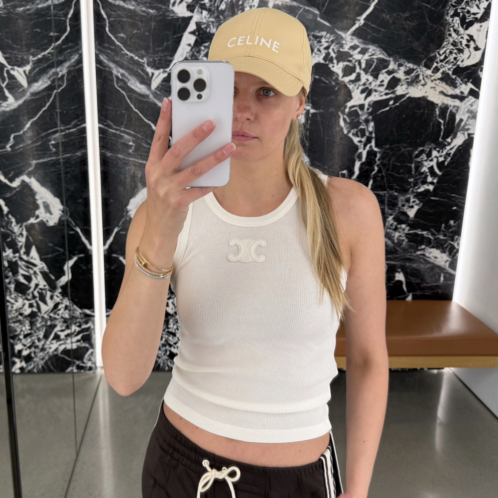 NIGO Celine Women's Summer Solid Color Embroidered Logo Print Round Neck Sleeveless Tank Top Vest #nigo74998