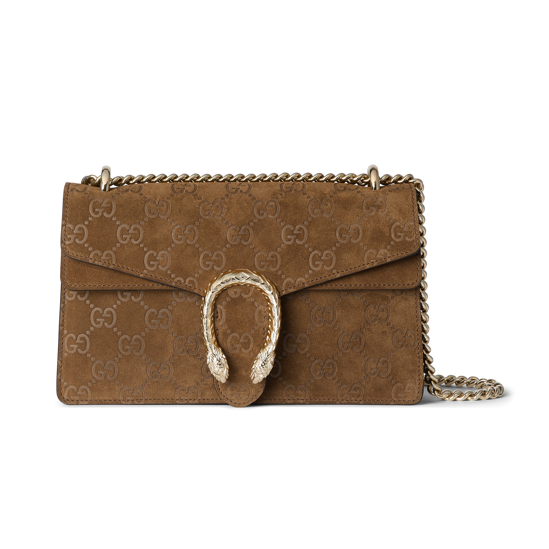 NIGO Gucci Women's Solid Color Sliding Chain Tiger Head Lock Clasp Suede Crossbody Shoulder Bag Bags #nigo75131