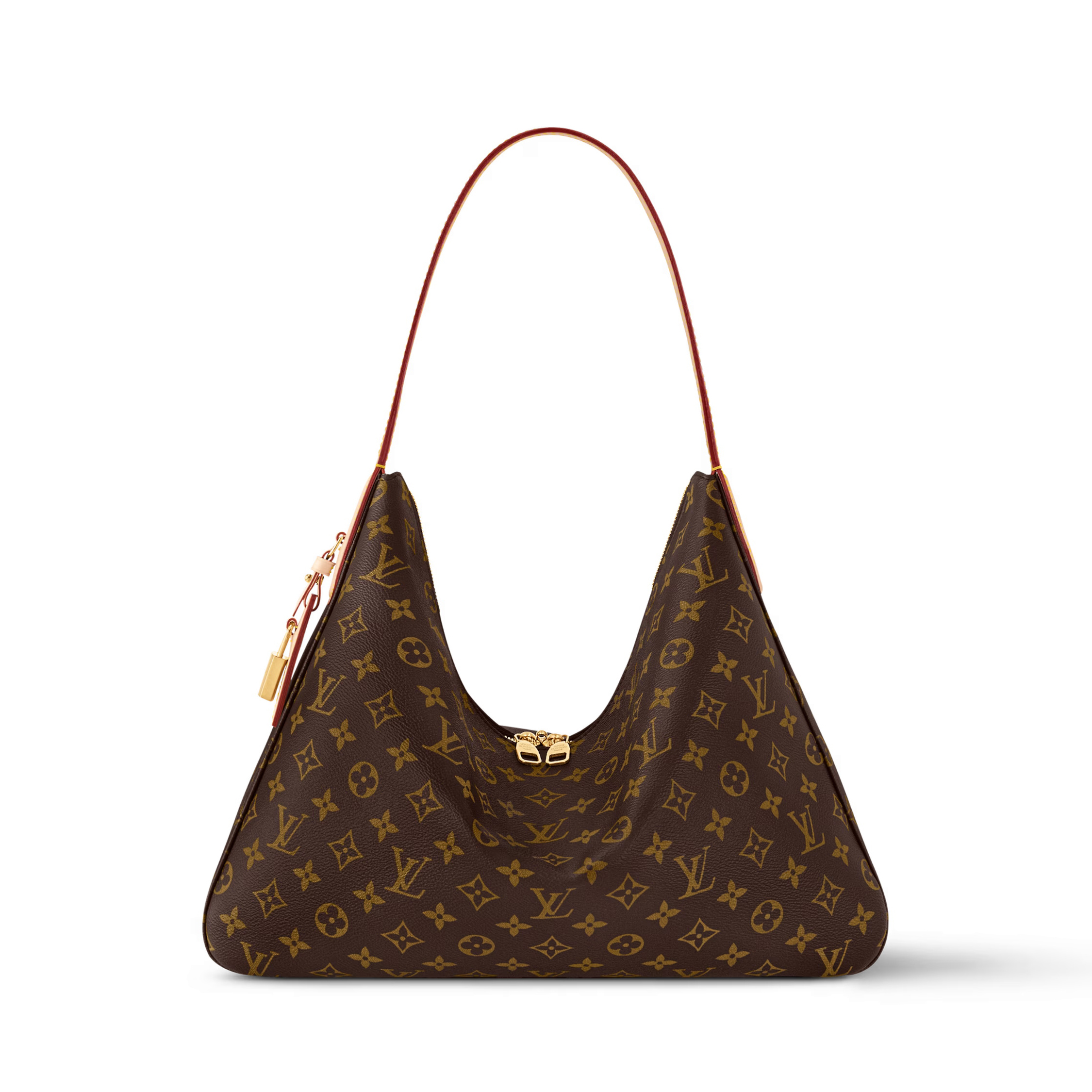 NIGO Louis Vuitton Slouchy Women's Brown Letter Logo Zipper Closure Coated Canvas Tote Shoulder Bag Bags #nigo75135