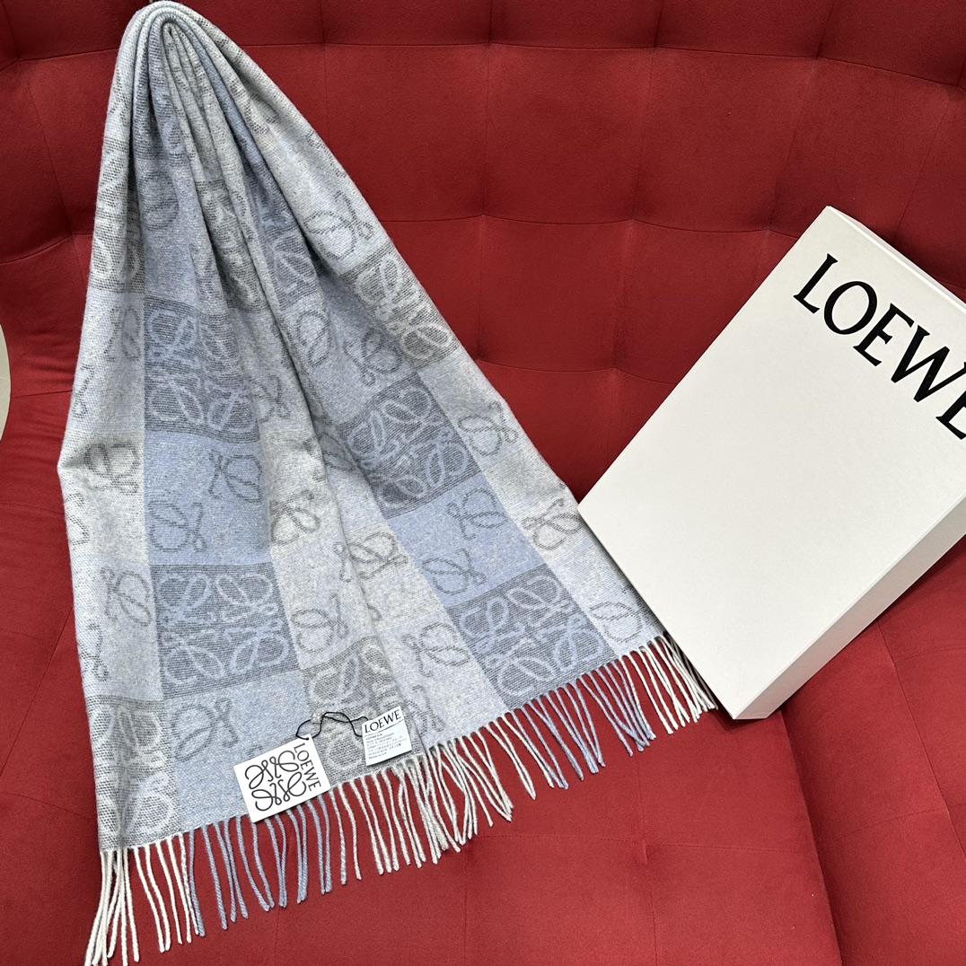 NIGO Loewe Women's Reversible Checkerboard Pattern Wool Fleece Scarf #nigo75144