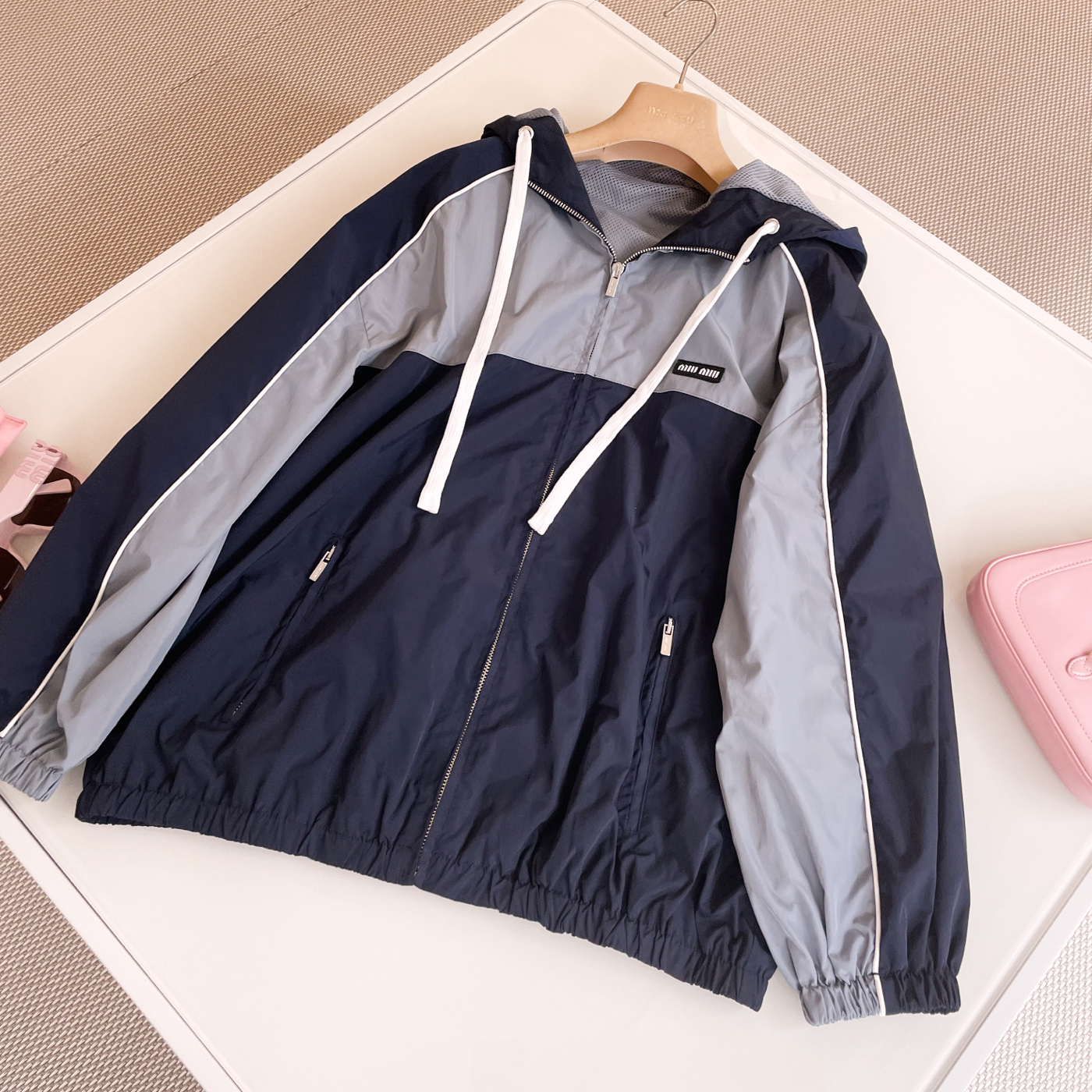 NIGO MiuMiu Men's And Women's Spring And Fall Color Collision Splicing Hooded Zipper Long Sleeved Jacket #nigo75137