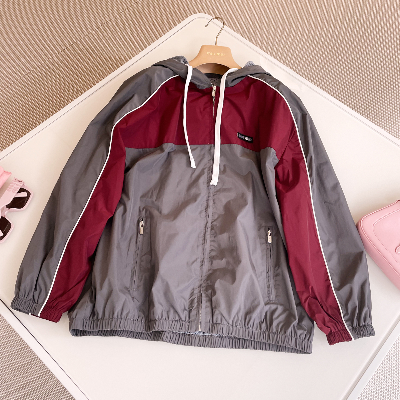 NIGO MiuMiu Men's And Women's Spring And Fall Color Collision Splicing Hooded Zipper Long Sleeved Jacket #nigo75137