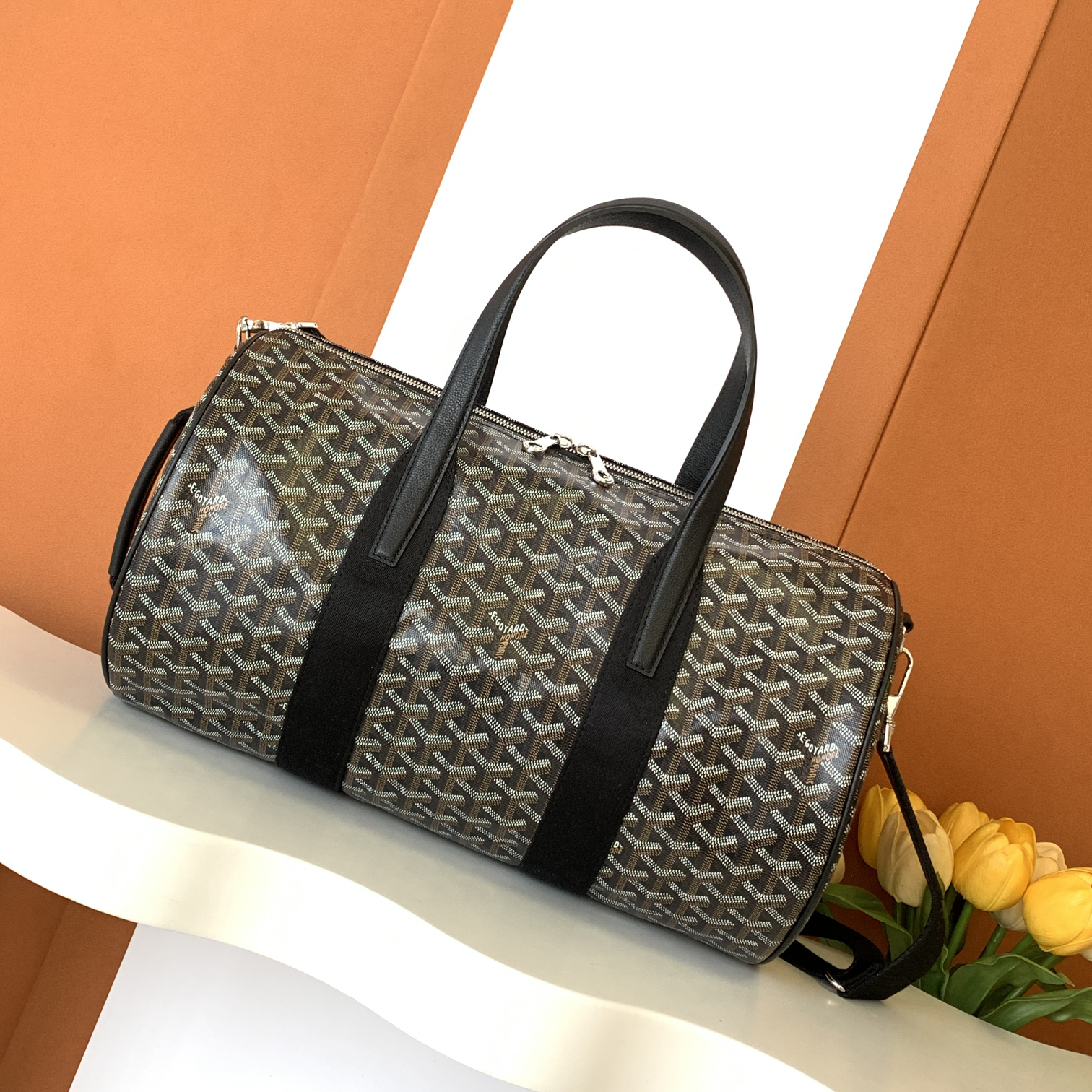 NIGO GOYARD Barrel 40 Men's And Women's Logo Printing Canvas Collocation Calf Leather Sports Bag Travel Bags #nigo75143