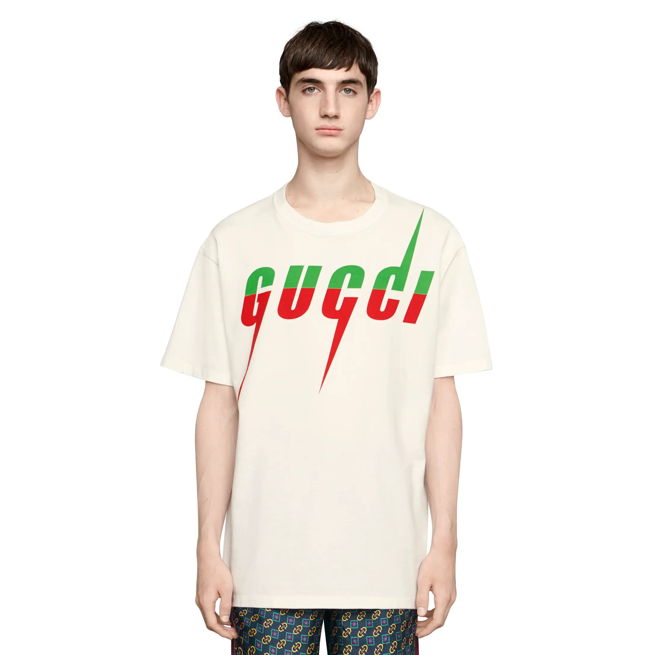 NIGO Gucci Men's Summer Blade Letter Print Round Neck Solid Color Cotton Short Sleeve T-Shirt #nigo75156
