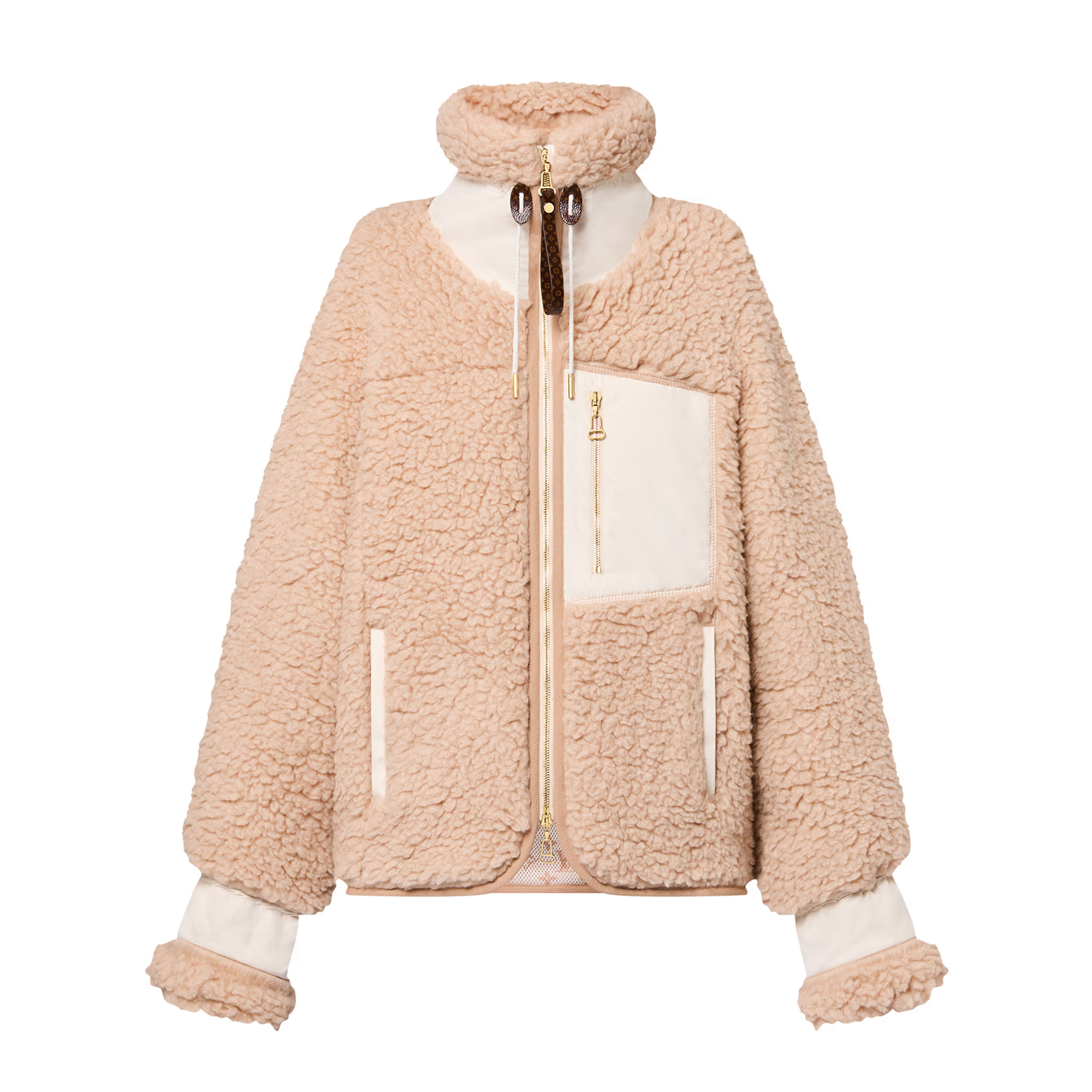 NIGO Louis Vuitton Women's Autumn and Winter Solid Color Pellet Fleece High Neck Long Sleeve Zipper Jacket #nigo75128