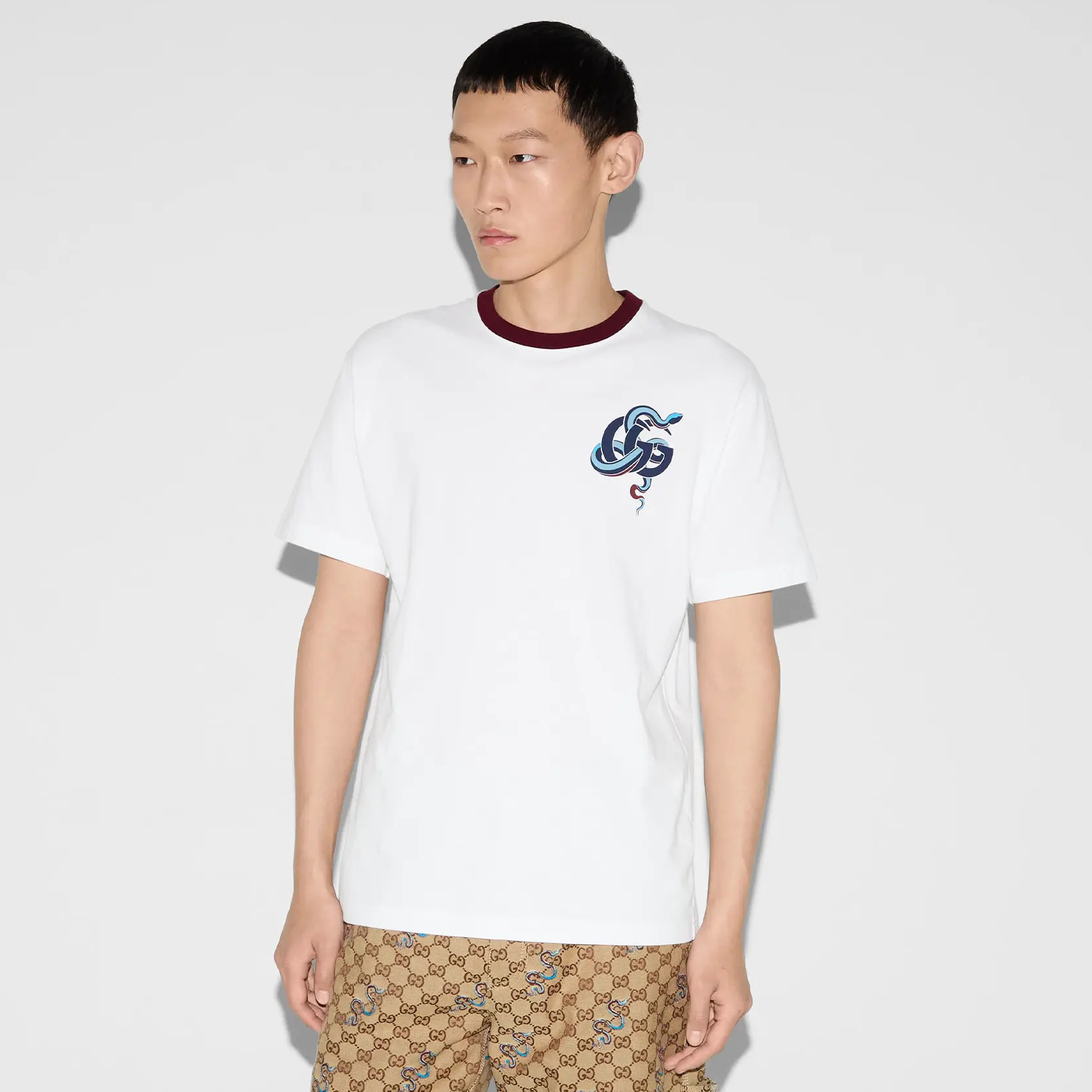 NIGO Gucci Men's Summer Solid Color Animal Print Cotton Round Neck Short Sleeve T-Shirt #nigo75157