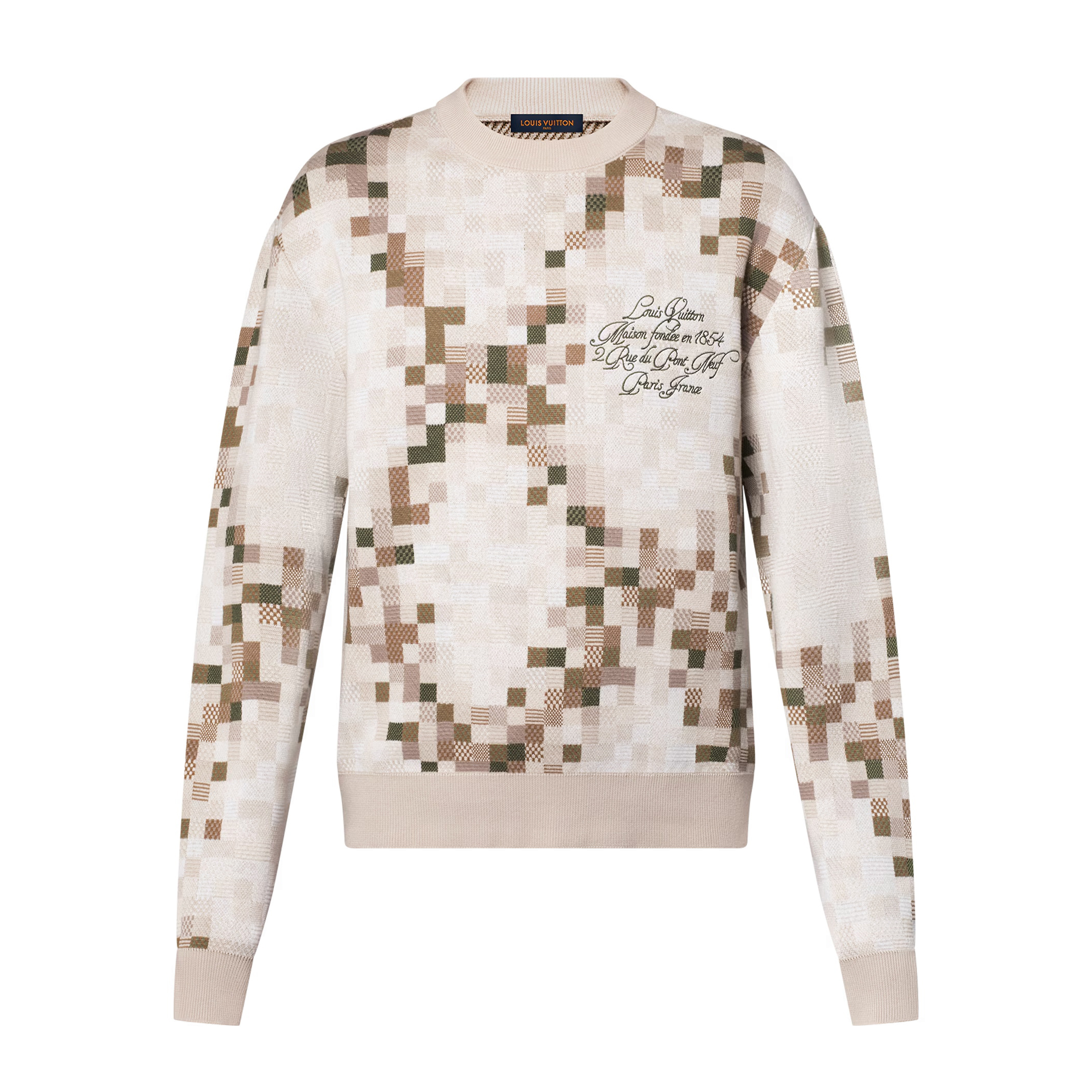 NIGO Louis Vuitton Men's Spring and Autumn Plaid Printed Round Neck Pullover Long Sleeve Knitted Sweatshirt #nigo75129