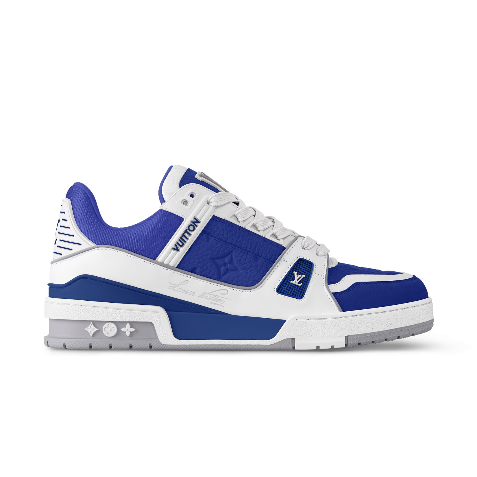 NIGO Louis Vuitton LV Trainer Men's and Women's Colorblocking Cow Leather Round Toe Lace Up Low Top Casual Board Shoes #nigo75152