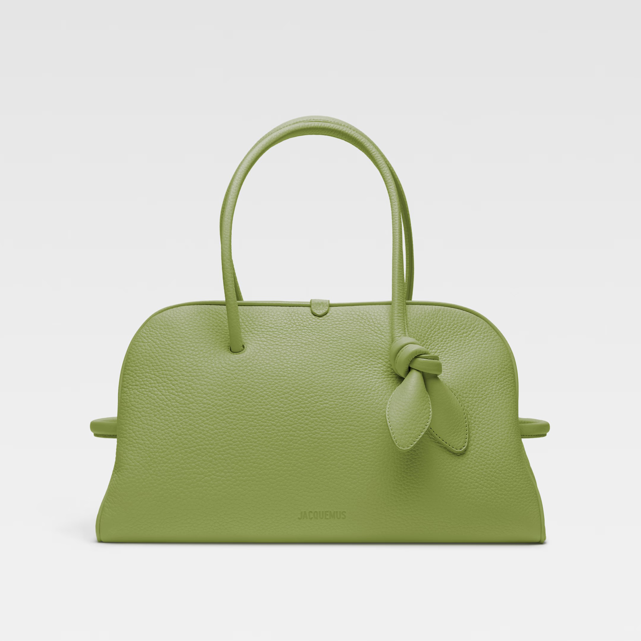 NIGO Jacquemus Le Turismo Women's Solid Bow Detail Zipper Closure Grained Leather Bowling Bag Tote Bags #nigo75167