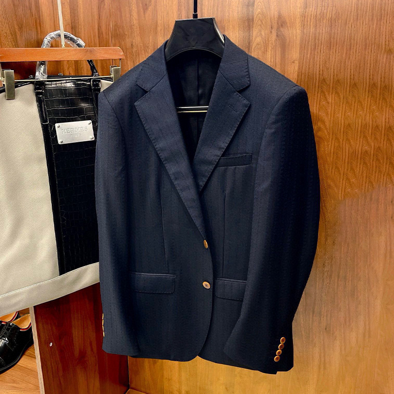 NIGO Hermes Men's Spring And Fall Lapel Single-Breasted Solid Color Jacquard Wool Blend Long-Sleeved Blazer Jacket Casual Pants Ngvp #nigo9891