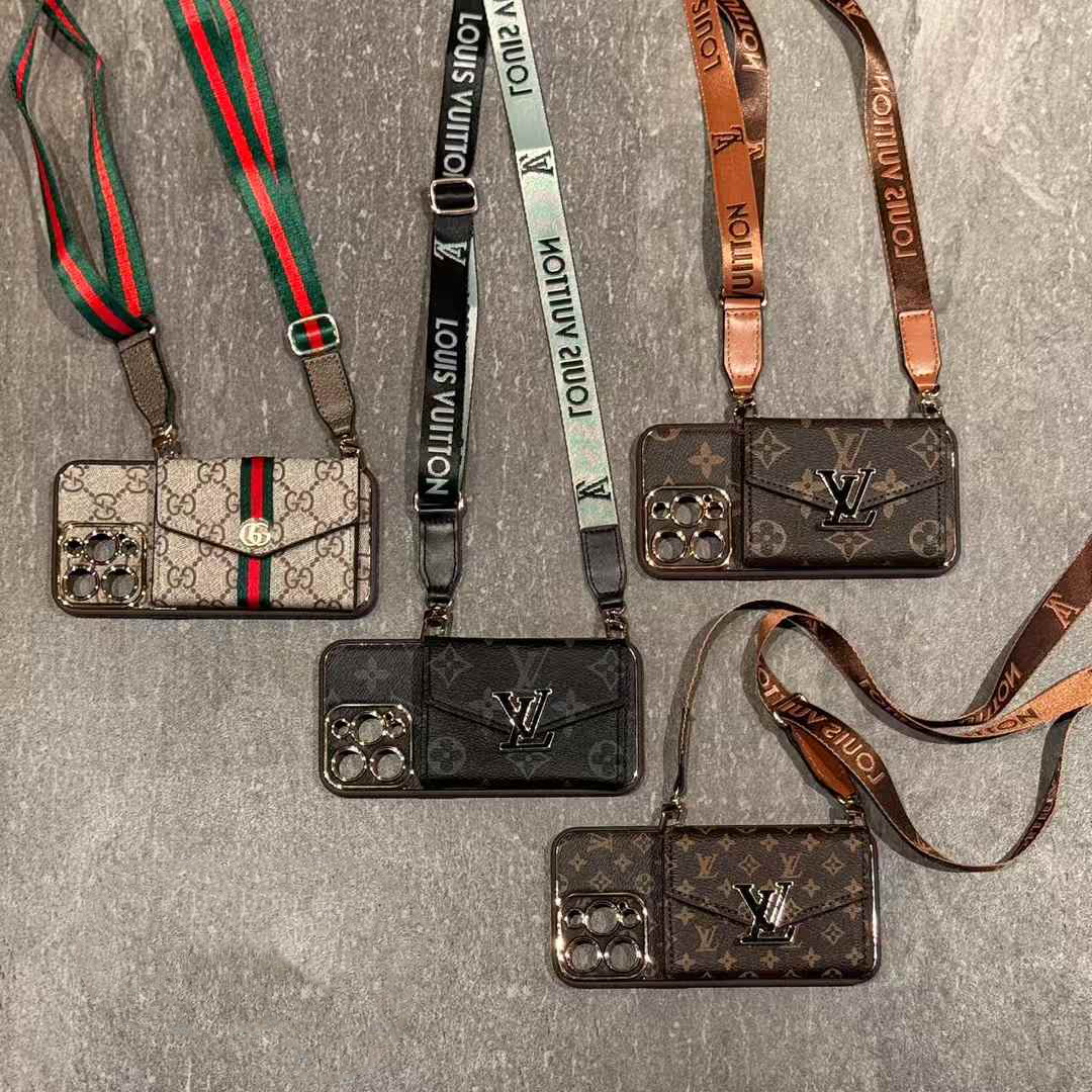 NIGO Louis Vuitton Apple Cell Phone Shoulder Slant Leather Card Case Phone Case #nigo75171