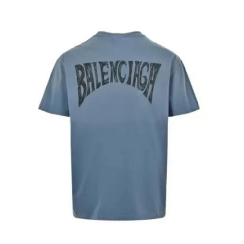 NIGO Balenciaga Men Women Summer Logo Embroidery Gradient Color Round Neck Pullover Cotton Short Sleeve Loose T-Shirt #nigo71827