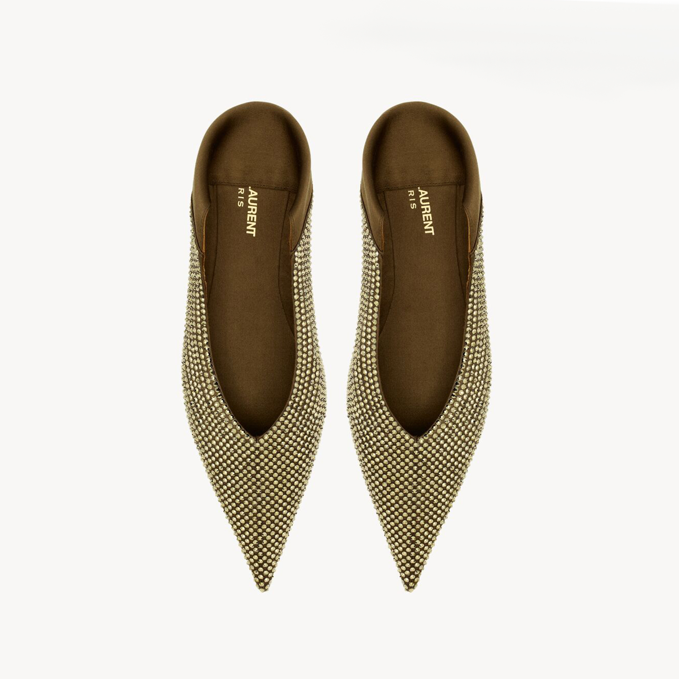 NIGO SAINT LAURENT Nour Crepe Satin Rhinestone Flat Pointed Shoes Fashion Temperament Elegant Mueller Shoes Spring And Autumn Casual Shoes #nigo71853