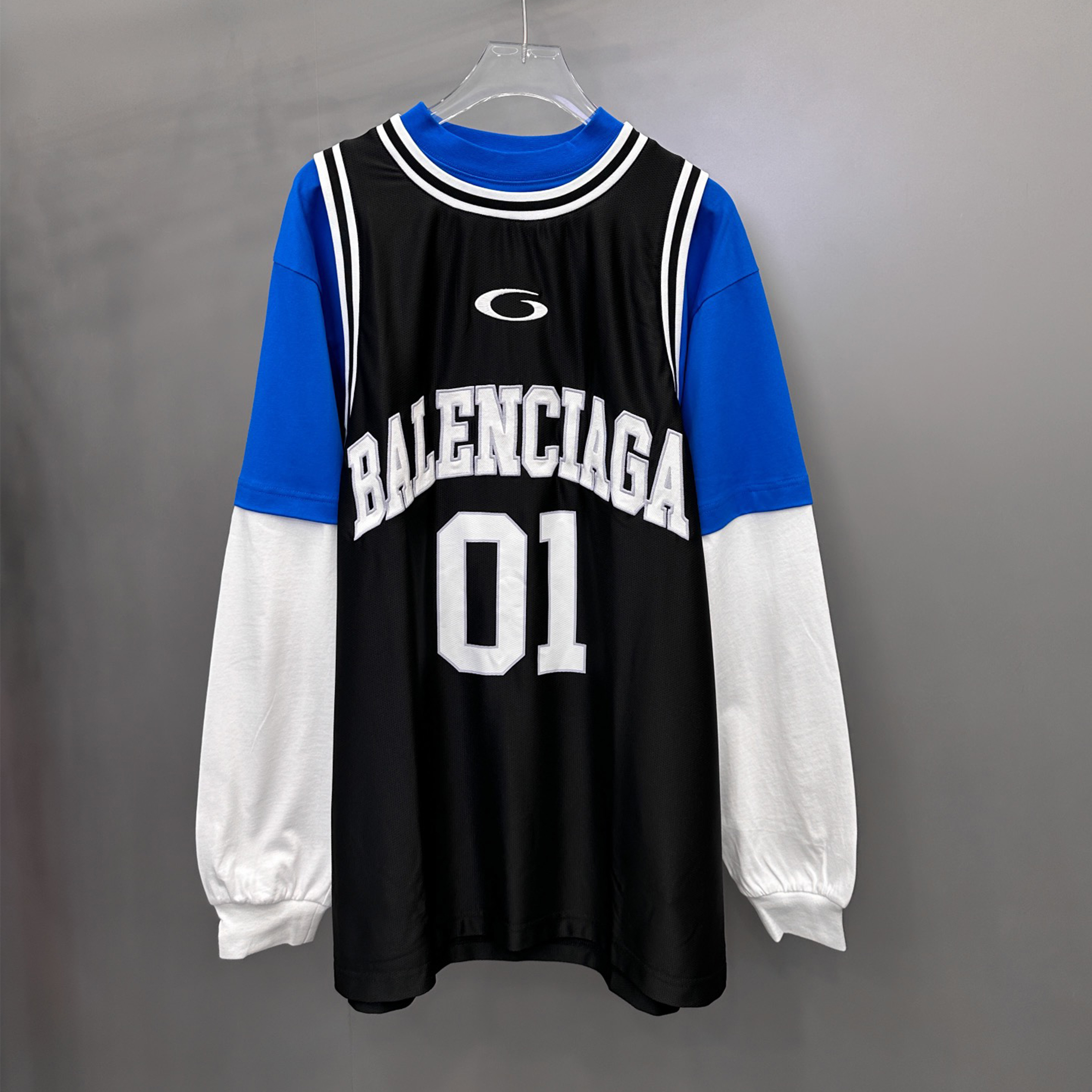 NIGO Balenciaga Basketball Series - Layered Long Sleeve T-shirt Men's Under Armour® Triple Layered T-shirt In Grey/black/red Fashion Round Neck Long Sleeve Versatile T-shirt Top #nigo71851