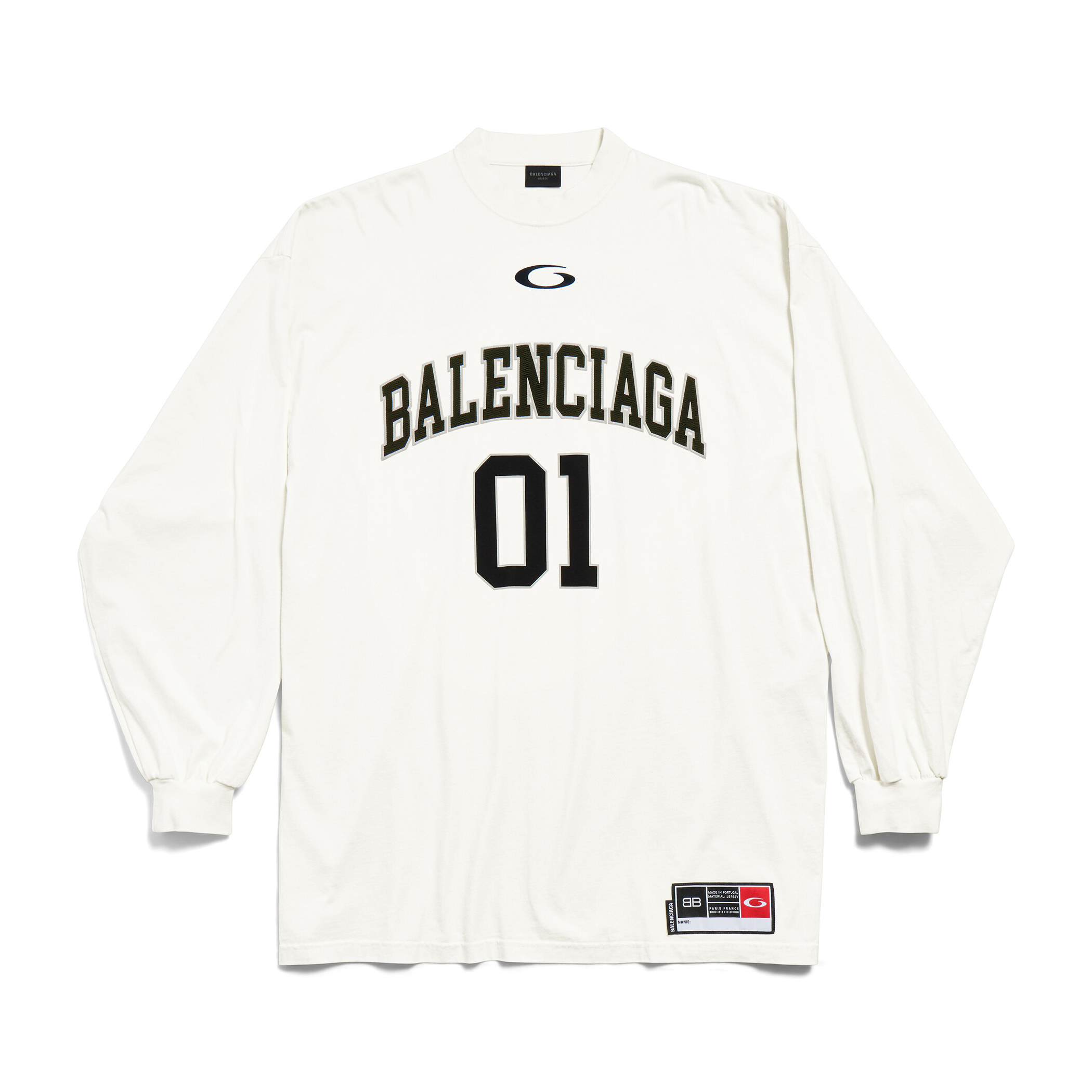 NIGO Balenciaga Basketball Series Men’s Washed Black White Vintage Plain Knit Oversized Fit Long Sleeve T-shirt Vintage 01 Jersey High Street T-shirt Top Spring Summer #nigo71858