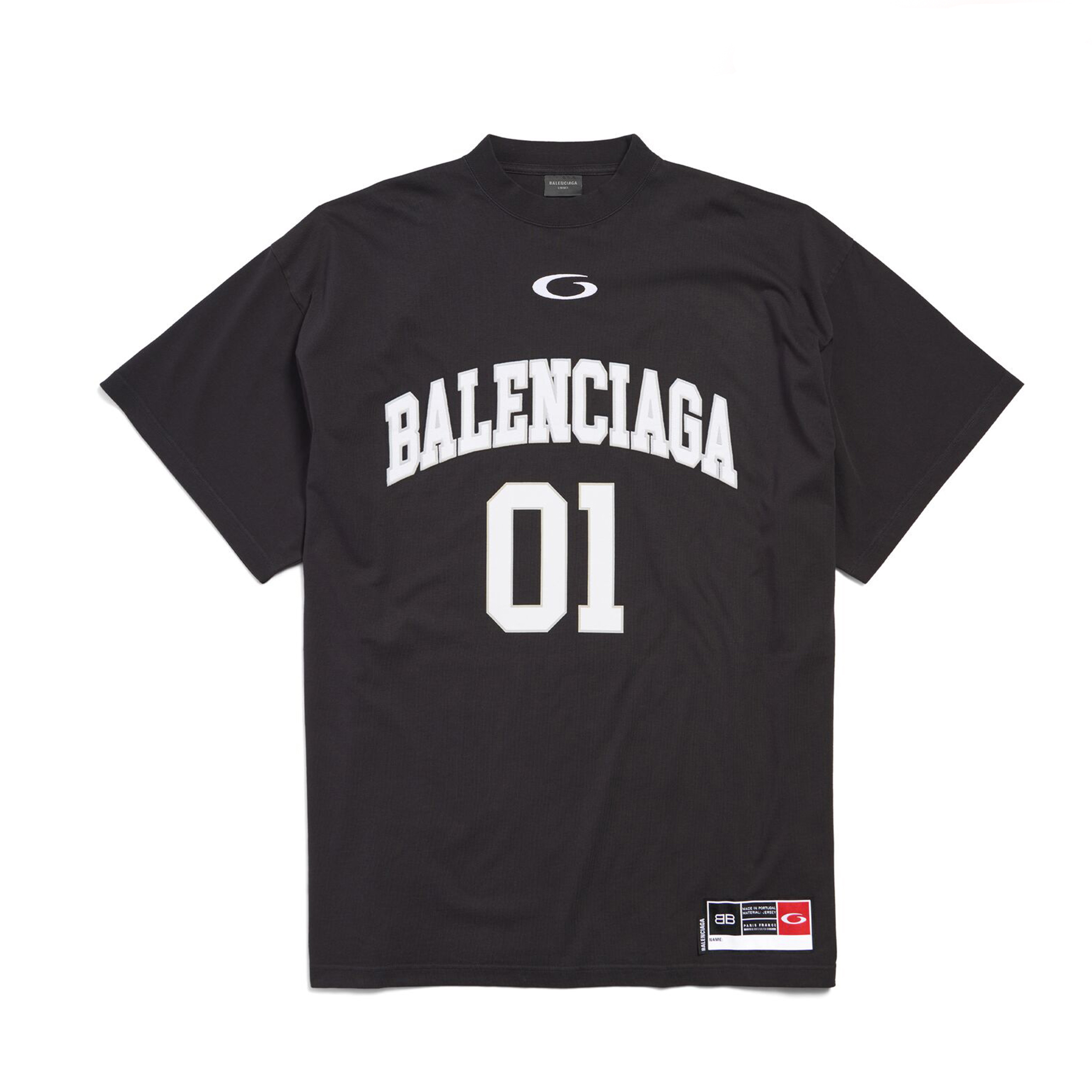 NIGO Balenciaga Basketball Series Men’s Black And White Retro Plain Knit Silhouette T-shirt 01 Jersey High Street Trendy Short Sleeve Round Neck Loose T-shirt #nigo71857