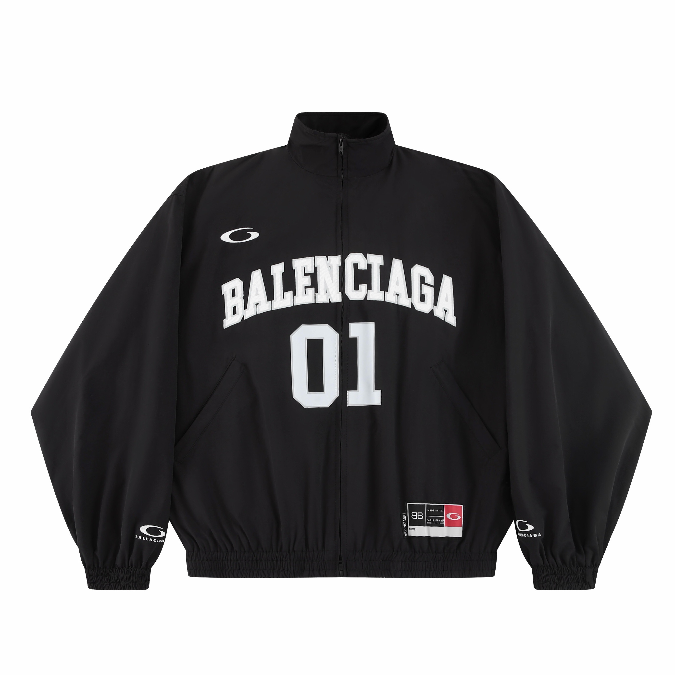 NIGO Balenciaga Men's Retro Basketball Sportswear Black High Street Standing Collar Zip Jacket Wide Leg Casual Trousers Pants Suit Set #nigo71859