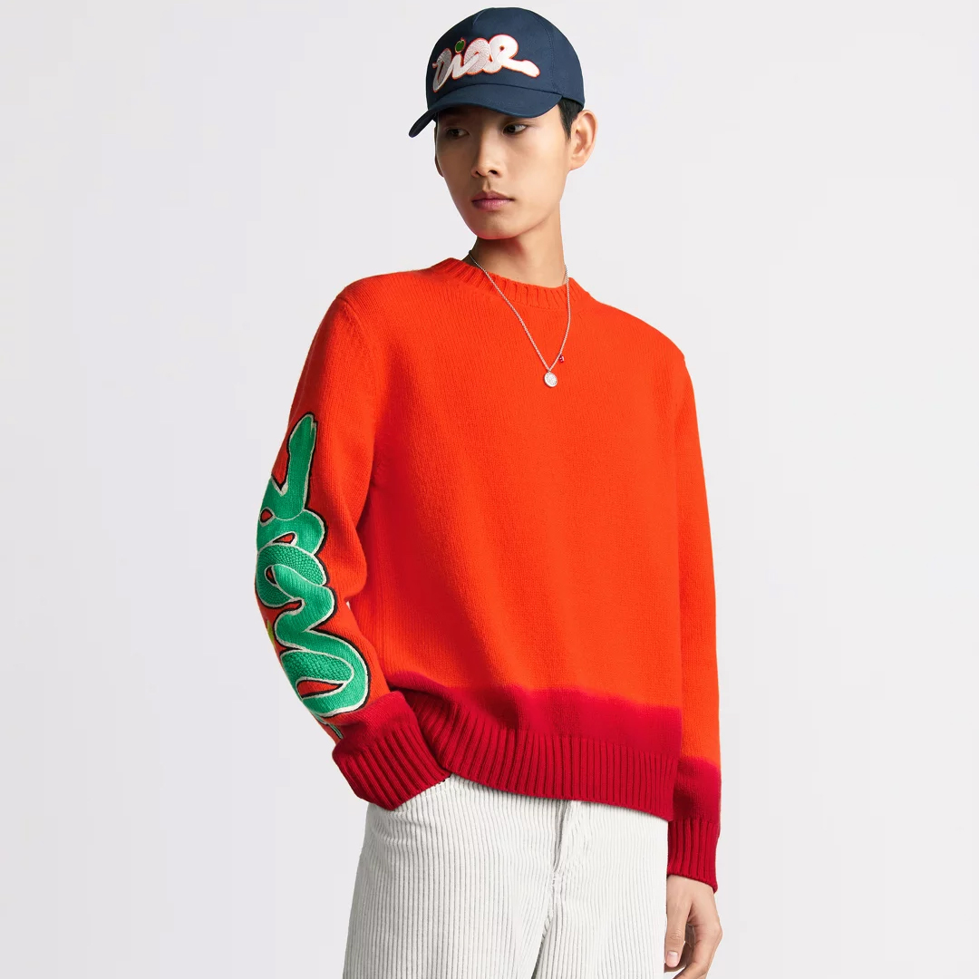 NIGO Dior Men's Dior And Kaws Sweater Spring, Fall And Winter Embroidered Crew Neck Gradient Long Sleeve Sweater #nigo71836