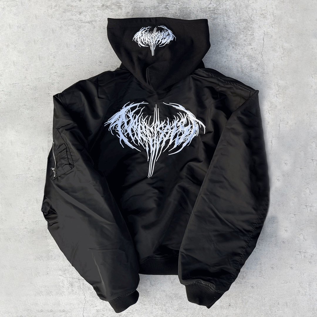 NIGO GRAILZ Playboi Carti Narcissist Cropped Bomber Jacket Men's Autumn And Winter Embroidered Logo Zipper Long Sleeve Solid Color Hooded Jacket Coat #nigo71839