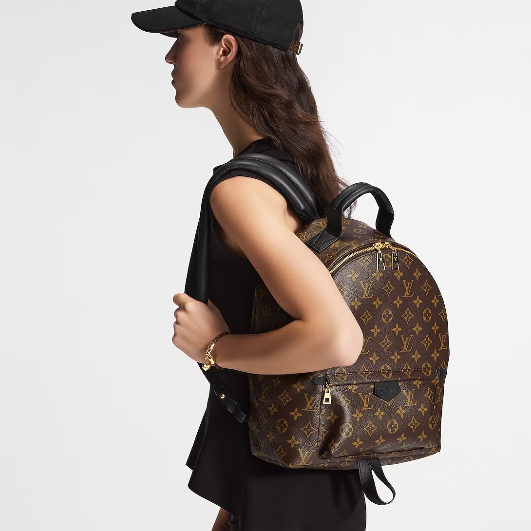 NIGO Louis Vuitton Women's Palm Springs Medium Shoulder Bag Logo Printed Zipper Closure Cowhide Backpack Solid Color Casual Bags #nigo71874