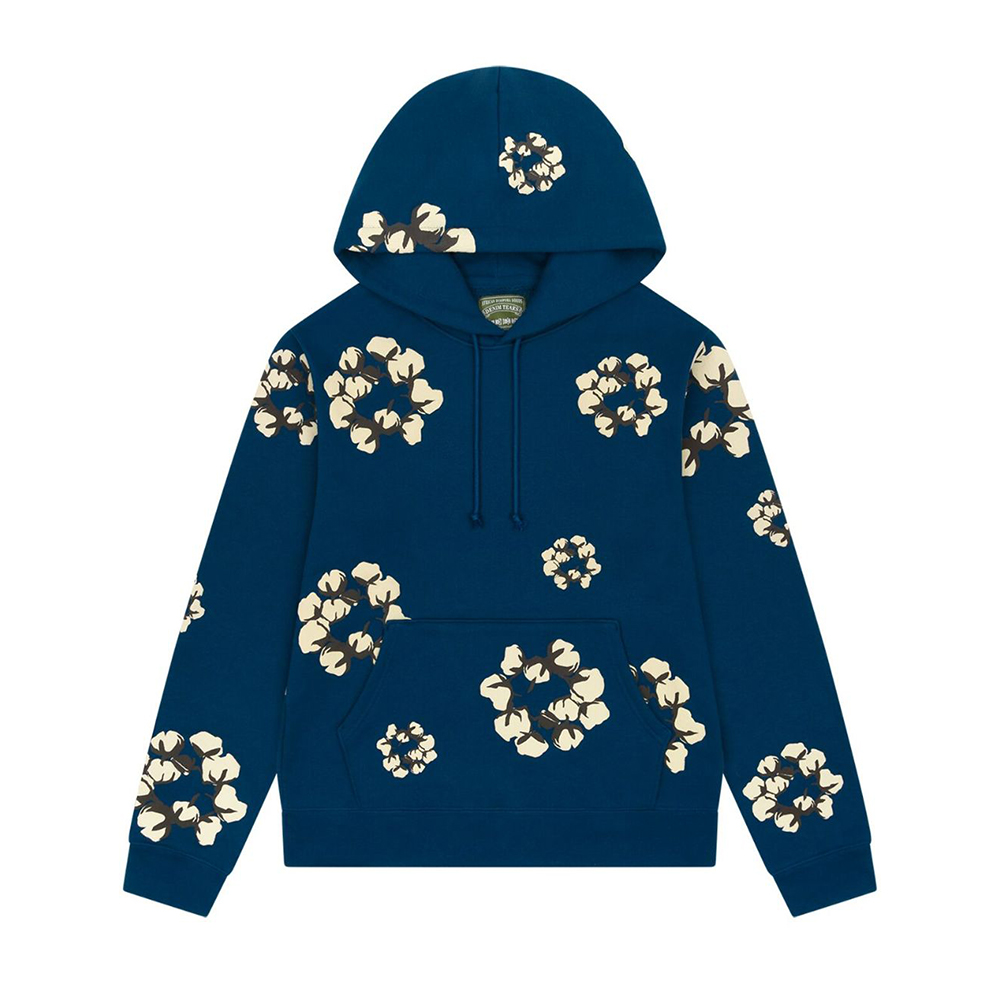 NIGO Denim Tears Cactus Tears Wreath Floral Print Hooded Sweatshirt Casual Tie Drawstring With Loose Sweatpants #nigo71879