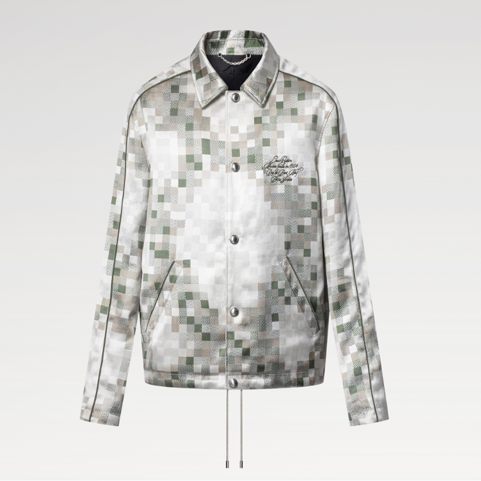 NIGO Louis Vuitton ﻿ Men's Spring Graphic Coach Jacket Jacquard Drawstring Hem Long Sleeve Single Breasted Coat #nigo71876