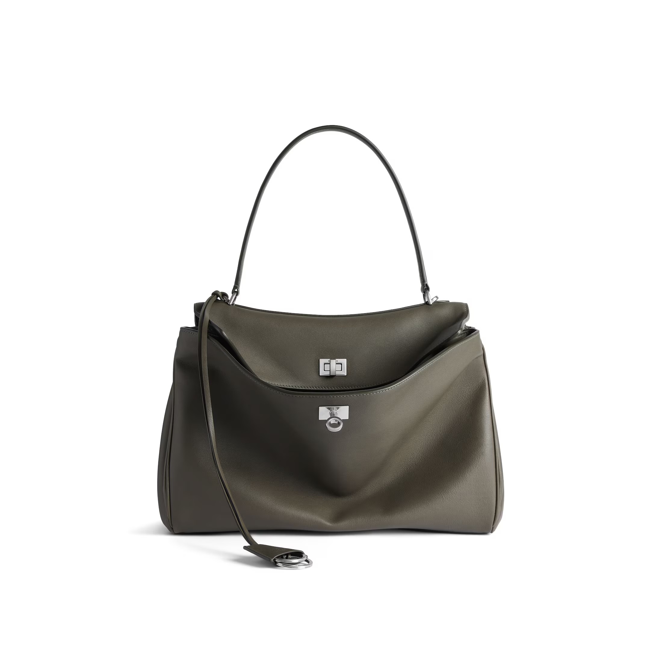 NIGO Balenciaga Women's Solid Color Large Capacity Rodeo Small Tote Casual Leather Silver Button Casual Shoulder Crossbody Bags Ngvp #nigo9917