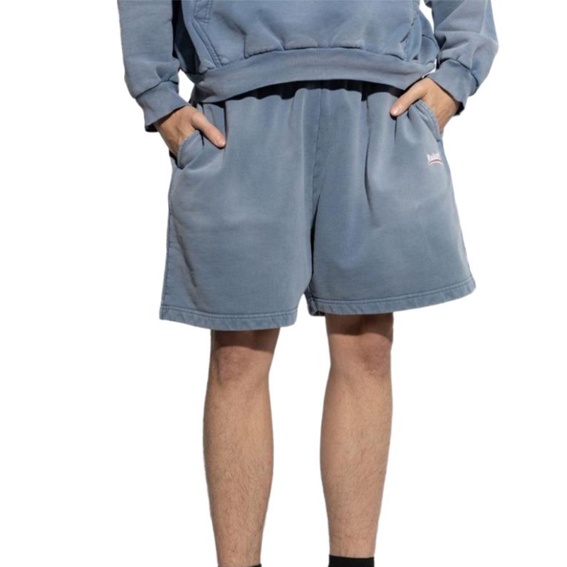 NIGO Balenciaga Men's Summer Logo Printed Elastic Waist Cotton Casual Loose Washed Gradient Political Campaign Shorts #nigo71897