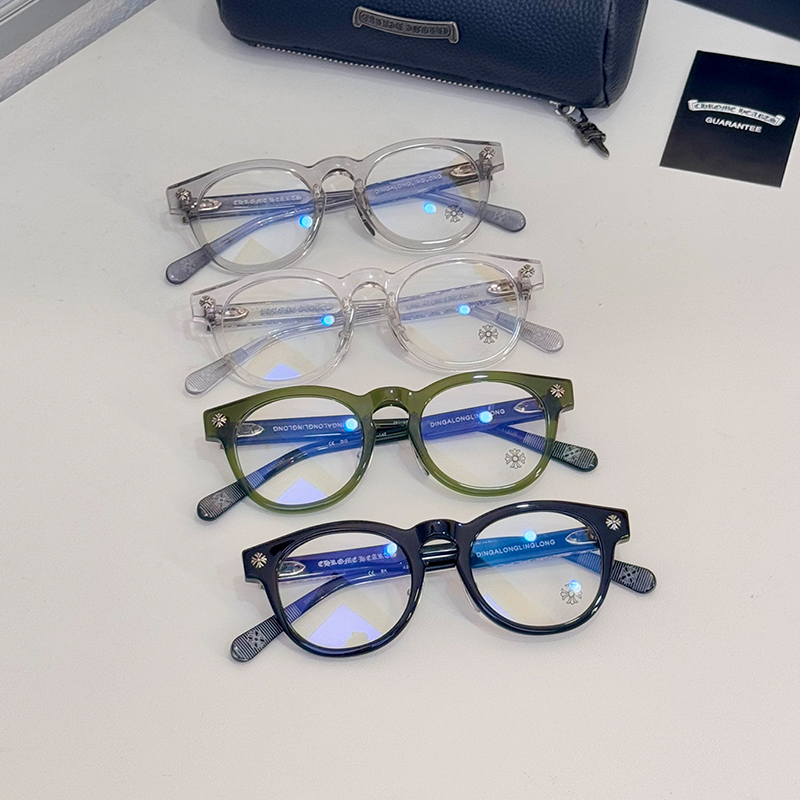 NIGO Chrome Hearts Men's Women's Fashion Logo Decoration Round Frame Silver Metal Solid Color Oval Eyeglasses Accessories #nigo71891