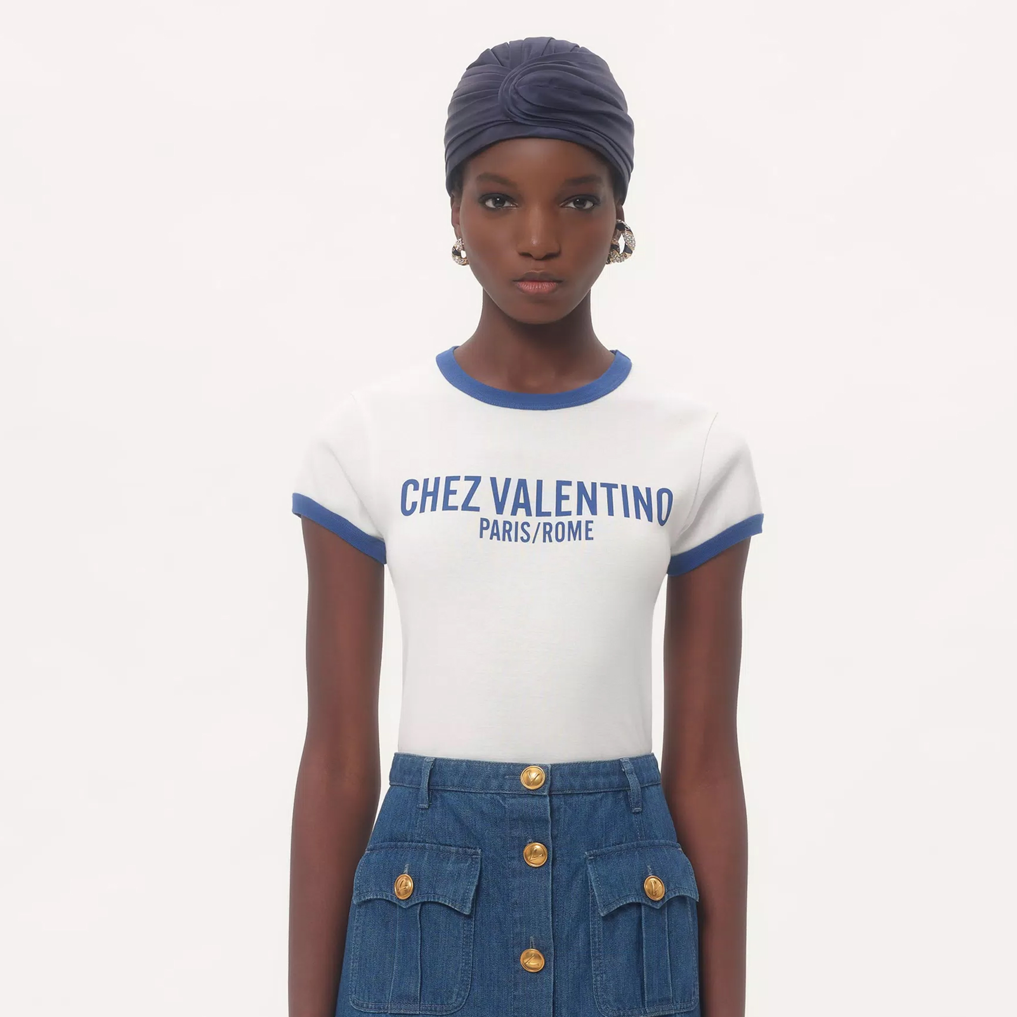 NIGO Valentino Women's Summer Colorblocked Letter Round Neck Solid Color Straight Jersey Cotton Short Sleeve T-Shirt #nigo71887