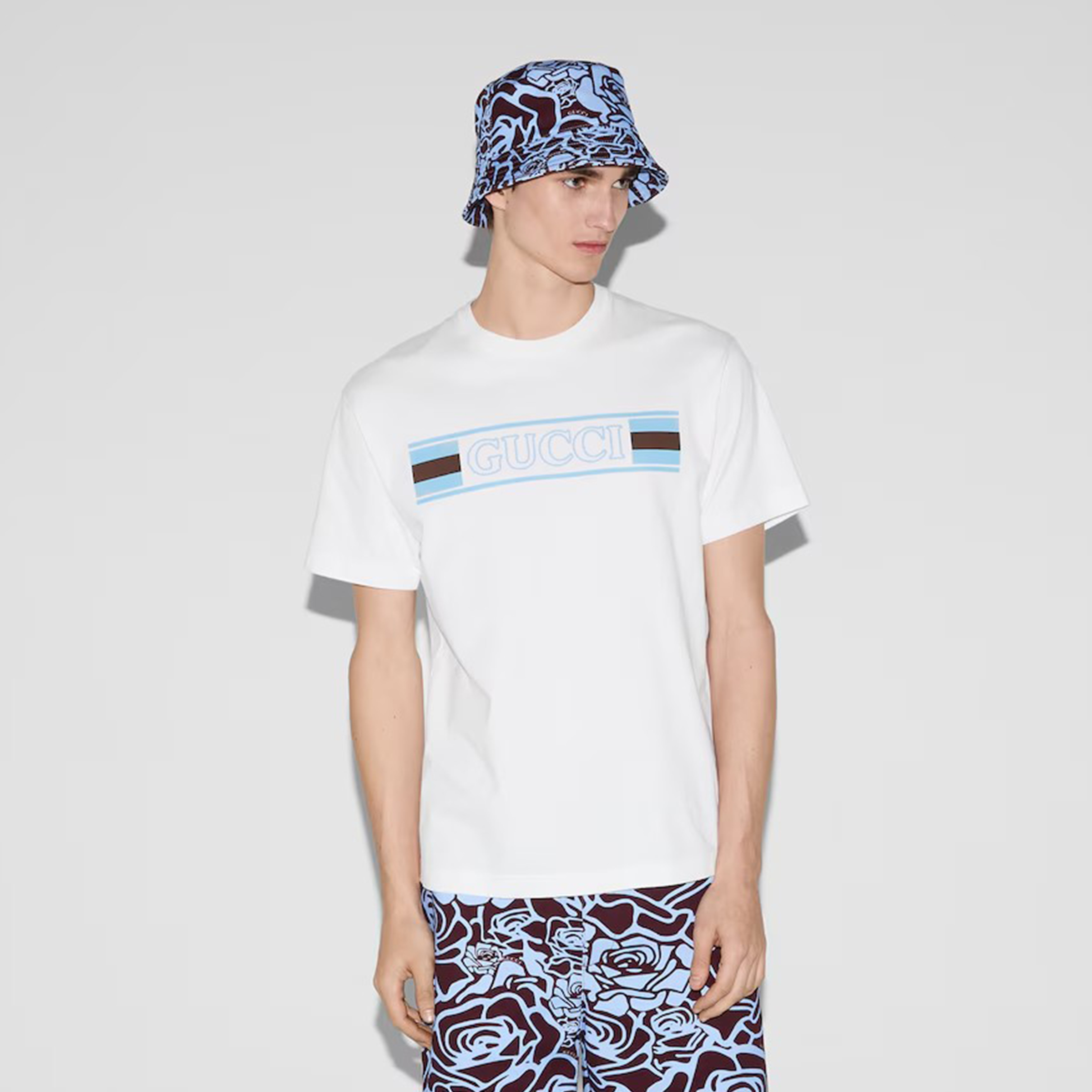 NIGO Gucci Men's Summer Logo Print Embroidery Solid Color Cotton Jersey Short Sleeve T-Shirt #nigo71885