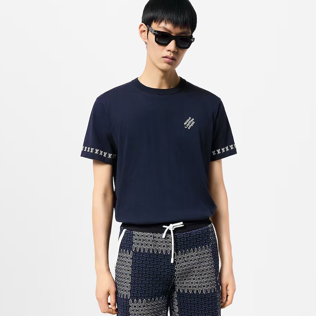 NIGO Louis Vuitton Men's Summer Jacquard Pattern Cotton Round Neck Short Sleeve T-Shirt #nigo71896